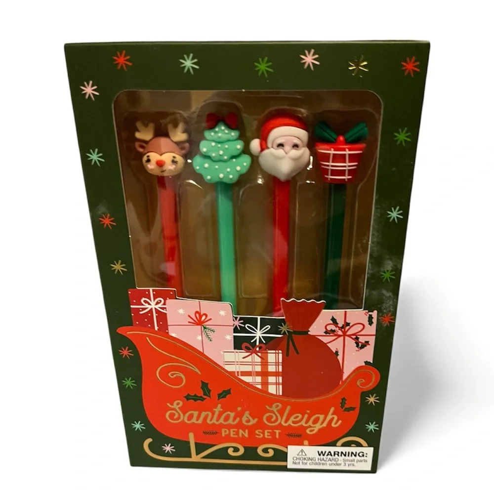 Eccolo Santa's Sleigh Pen Set of 4